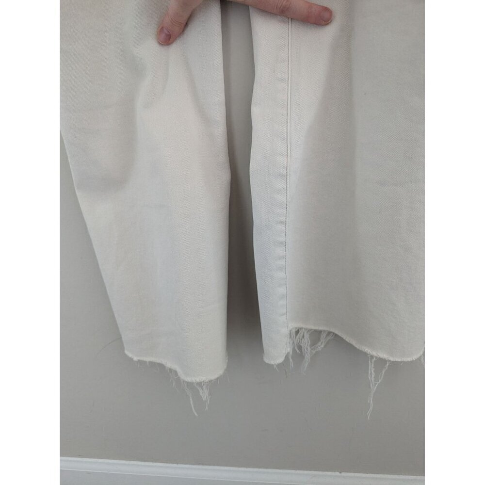 Good American Utility White Denim Belted Short Sleeve Jumpsuit Women's Size 0 - Picture 9 of 12